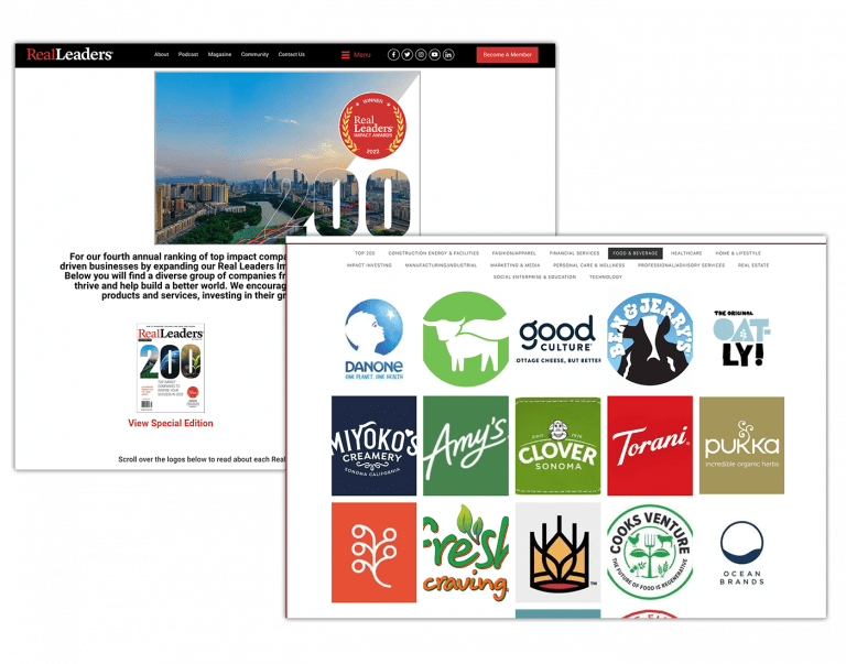 All winners will be featured on old.real-leaders.com, like these 2022 Real Leaders Impact Awards winners